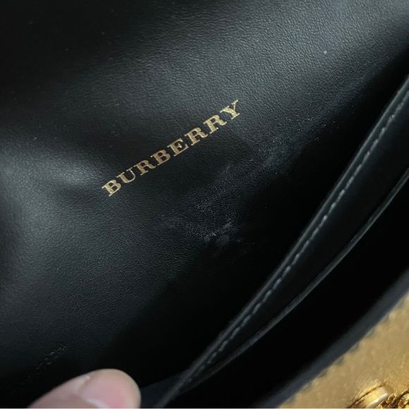 BURBERRY- Metallic Soft Grain Calfskin Mini Phone Buckle Bag Gold - Pre- Owned - Picture 7 of 11